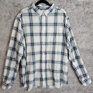 Columbia Button Down Shirt Mens Size XL Plaid Long Sleeve Blue White Yellow